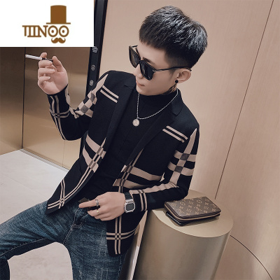 YANXU毛衣开衫男装外穿修身韩版2023新款精小伙痞帅潮牌ins针织外套