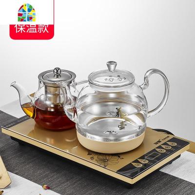 全自动底部上水壶电热烧水壶套装玻璃抽水加水泡茶具器电磁炉专用 FENGHOU 保温款