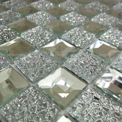 [潘朵拉]水晶玻璃马赛克背景墙 25磨边银镜镜+直介银钻镜面壹德壹 25磨边银镜+直介银钻 30×30