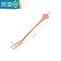 敬平樱花水果叉签果插玻璃套装不锈钢创意时尚家用甜品叉点心叉蛋糕叉 玫瑰金[6个]牙签