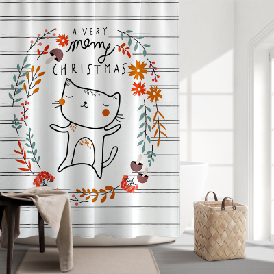 北欧风格浴帘浴室挂帘防水防霉隔断帘个性时尚洗手间干湿分离