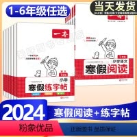[语数5本套]寒假衔接+阅读+字帖+口算RJ 小学一年级 [正版]2024版一本小学语文寒假阅读+练字帖寒假作业衔接一年