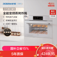 老板(ROBAM)盐系G1系列蒸烤炸一体机 55L黄金大容量 老板蒸烤炸焗一体机C90A-G1(白色)