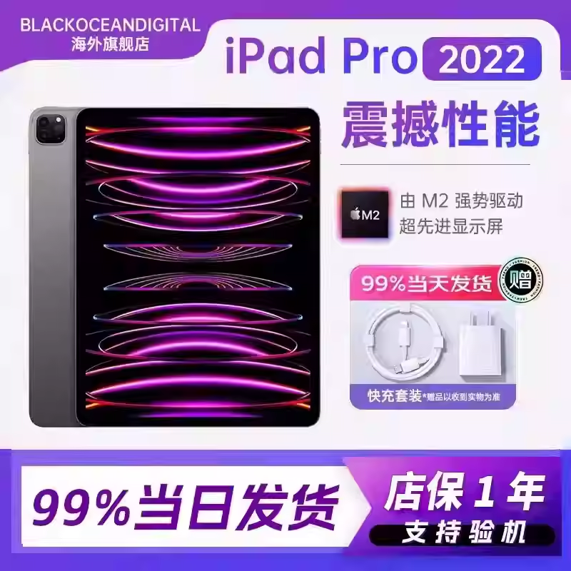 2022款 Apple iPad Pro 11英寸 2TB 插卡版 平板电脑 深空灰色 资源机
