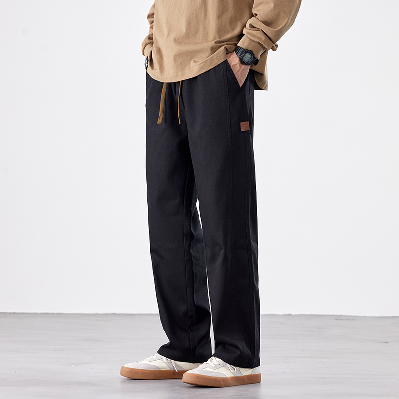 |早秋冬新款男士抽绳休闲裤针织卫裤真超加绒宽松运动卫裤