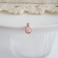 韩国直送耳钉小巧迷你粉水滴耳骨耳蜗钉钛钢粗针旋转球堵送女朋友老婆情人节七夕生日礼物