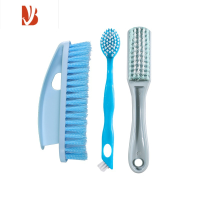 三维工匠[3个装]洗鞋刷洗衣刷双头硬毛清洁刷鞋刷子软毛多家用鞋刷