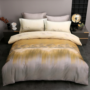 悠梦嘉居水墨云锦全棉磨毛四件套全棉磨毛面料中国传统水墨画风格典雅大气秋冬1.5/1.8床通用保暖御寒 YJ-14567