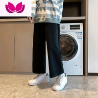 七斓直筒裤男女宽松休闲垂感九分裤韩版潮流百搭夏季薄款阔腿高街裤子