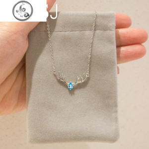 J 一路有你鹿项链女潮森系学生网红925纯银鹿角轻奢送女友 JiMi 银色