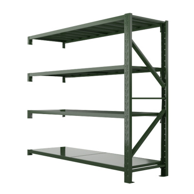 鑫升顺消防铁锹镐农具摆放架安保装备器材存放架绿色货架1.5米货架重型-副架