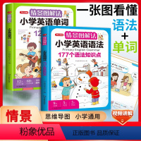 情景图解法英语单词+英语语法 小学通用 [正版]开心教育 情景图解法小学英语语法大全(含177个语法知识点)分类记忆漫画