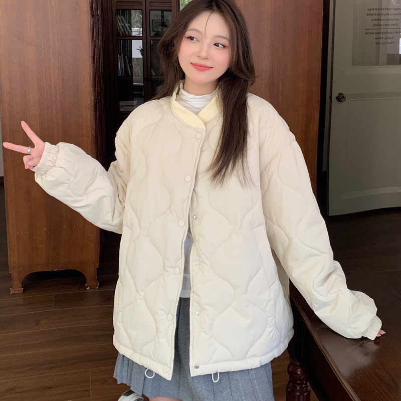 棉衣菱格新款棉服学生百搭外套韩版时尚冬季短款棉袄宽松女装