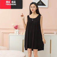 YIBUSHENG莫代尔宽松背心裙女圆领打底裙薄款连衣裙大码中长款a字大摆裙