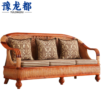 豫龙都 藤编沙发 三人 张