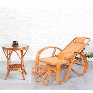 天然真藤椅躺椅折叠椅老人午睡椅网红休闲藤编高靠背调节午休椅子