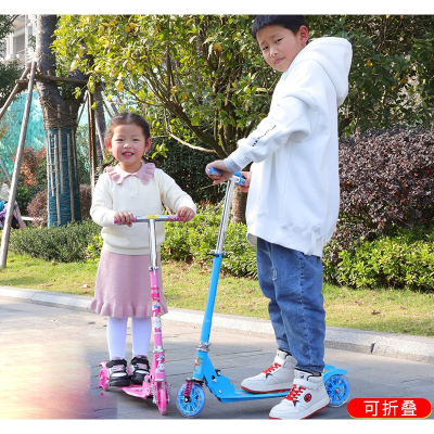 儿童滑板车古达三轮闪光3-6-8-12岁5宝宝9男女小孩单脚踏板滑滑溜溜车