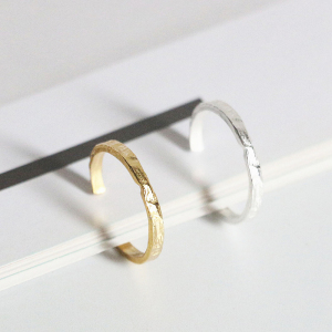 纯银S925极简冷淡风糖纸感不规则表面银戒指女开口戒百搭款关节戒送女朋友老婆情人节七夕生日礼物