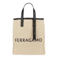 Ferragamo环保牛津布印花托特包男手提电脑包大容量商务休闲购物袋