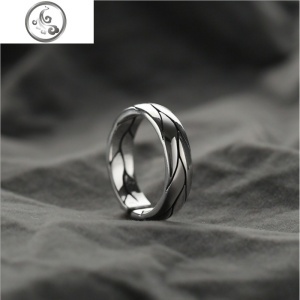 龙鳞戒指男潮男士单身戒指复古霸气开口大号S925银指环韩版氚气 JiMi 银色（圈号可调）