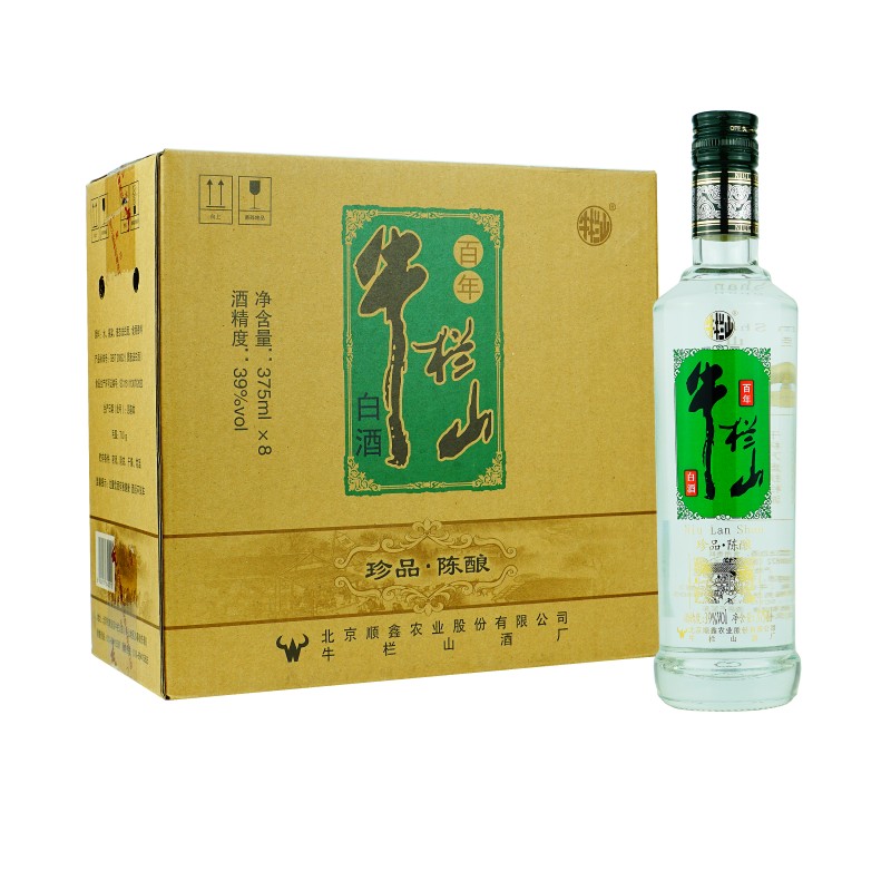 牛栏山珍品陈酿 39度浓香风格固液法白酒 375ml*8瓶 整箱