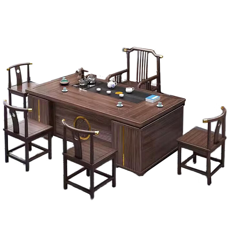 戴劲 新中式茶桌椅组合茶台茶具套装一体桌阳台办公室泡茶桌 2.2米
