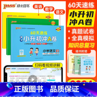 速记+速练[语文+数学]4本 小学升初中 [正版]2024新版小升初真题卷绿卡小升初冲A卷60天速练语文数学英语真题测试