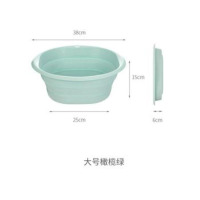 嘉创优品 便携式可折叠洗脸盆旅行压缩盆 大号 单个装 橄榄绿
