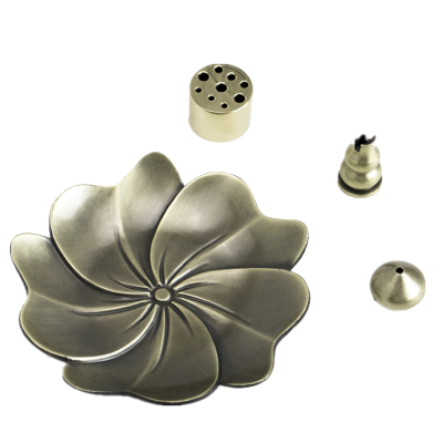 祥云托+3个香插-香薰炉室内线香炉点香盘香托沉香檀香炉铜香插香座生活日用家居百货香薰用品香薰灯炉/器具