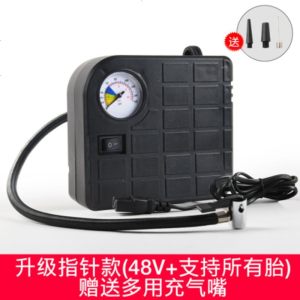 [补贴10%]电瓶车电动充气泵48v60v72三轮家用通用型便携式打气筒轮胎加气泵 升级指针款[48V+支持所有胎] 多