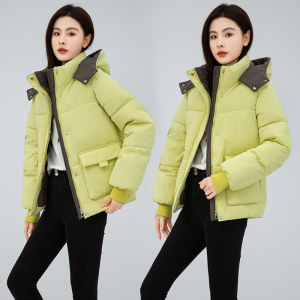羽绒棉衣女外套2024新款连帽面包服百搭冬装韩版宽松短款时尚棉服