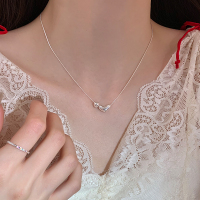 纯银爱心极简款女颈链夏天日常百搭配裙子高级感小项链不掉色韩系送女朋友老婆情人节七夕生日礼物