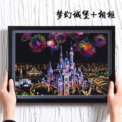 林檎城市夜景刮刮画 儿童刮画diy手工制作刮画纸创意生日刮画毕业送男朋友闺蜜送女朋友老婆生日礼物送女朋友老婆情人节七夕生