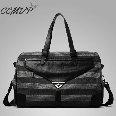 品牌自营质量保证-CCMVP轻奢品牌手提包商务出差短途旅行包大容量手拎包单肩斜挎健身包黑色(头层牛皮配牛津布)(京默认颜色
