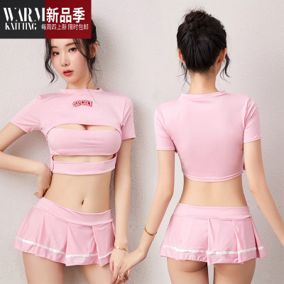 情趣内衣性感女式可爱胸部镂空百褶短裙啦啦队足球惑套装SHANCHAO