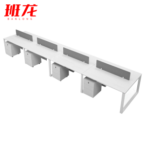 班龙办公桌4.8m八人位含柜套