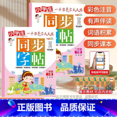 一手漂亮字天天练 小学二年级 上下册[2本] 小学通用 [正版]控笔小学生练字帖一年级二年级三四五六字帖上册下册笔画笔顺