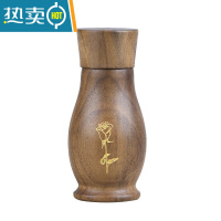 敬平创意实木牙签筒定制logo高端酒店便携高颜值酒瓶型家用牙签盒 花瓶形全胡桃木