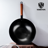 诺顿(NORTON) 康尼煎炒锅1JKN032 实木手柄全透强化玻璃盖精铁精铸 耐用单个价