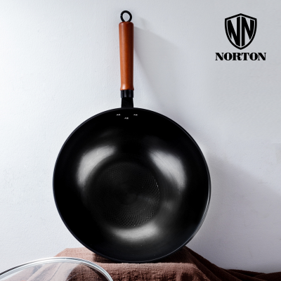 诺顿(NORTON) 康尼煎炒锅1JKN032 实木手柄全透强化玻璃盖精铁精铸 耐用单个价