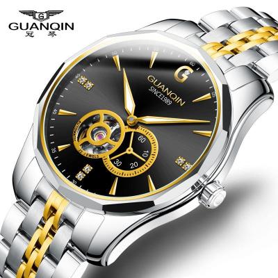 正品冠琴手表男镂空机械表全自动防水商务新型钨钢男士名牌腕表