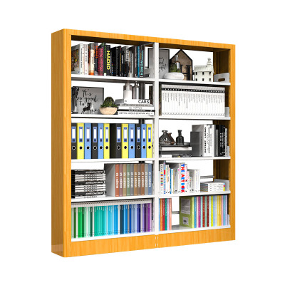 晋舰 书架学校图书馆阅览室书籍架落地资料档案架红色黄色 单面一列二