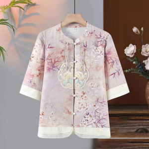 抖音妈妈装新款中年衣服时尚中老年女装小衫上衣时尚服装