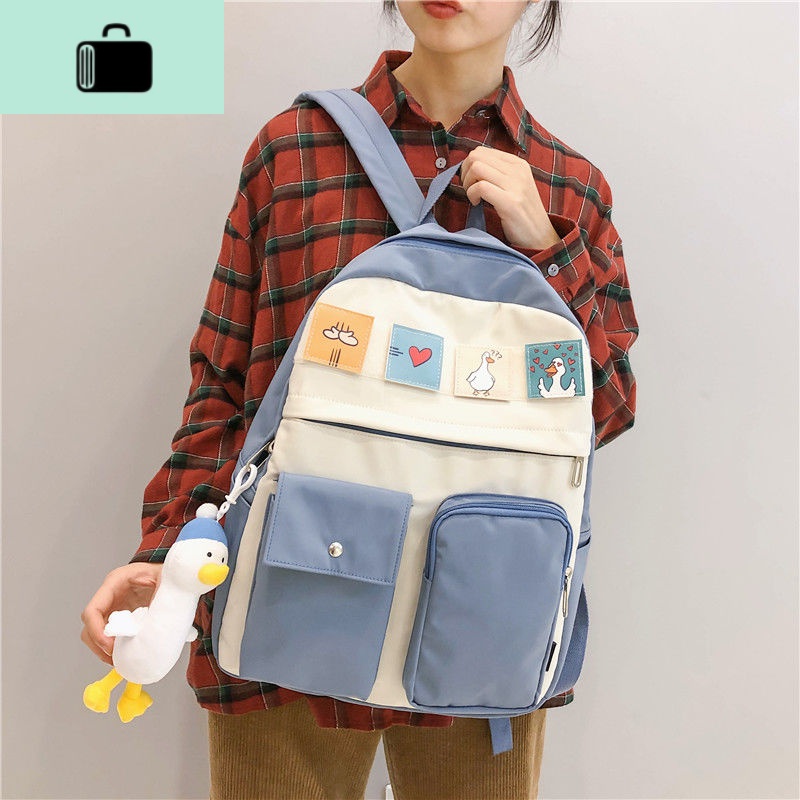 书包女学生韩版百搭初中高中生可爱背包日系少女大容量帆布双肩包new