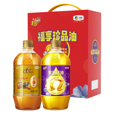 苏宁宜品中粮福享珍品花生油压榨礼盒2.4升家庭装天然醇香大容量送礼佳选