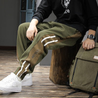 美式工装裤男秋冬时尚时尚哈伦休闲束脚裤子