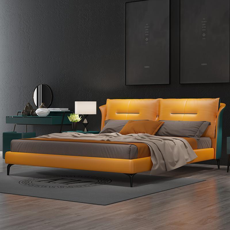 森美人北欧轻奢床现代简约大气双人床1.8米皮床床主卧婚床