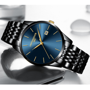 瑞之缘 正品超薄时尚潮流机械精钢带石英表手表简约男士腕表学生防水男表