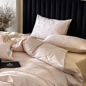 提花100s绵软加厚磨毛四件套纯棉新款秋冬季被套床单床上用品