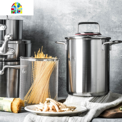 304不锈钢小炸锅省油家用深迷你芦笋煮意面锅汤锅带滤网16cm FENGHOU